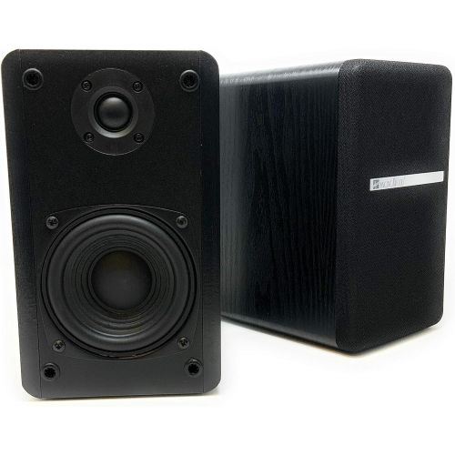  [아마존베스트]Singing Wood T25 Passive 2 Way Bookshelf Speakers 60 Watts (30W x 2) with preinstalled Wall Mount Bracket- Beech Wood Finish, Pair - Receiver or Amplifier Needed to Operate (Black)