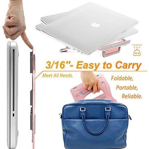  [아마존베스트]SINOBELL 2 in 1 Laptop Notebook Stand, 9 Angles, 3 Folding Modes. Portable Ergonomic Angled Laptop Aluminum Stand. Adjustable Height Laptop Holder with Slide-Proof Silicone for Laptop 10~15