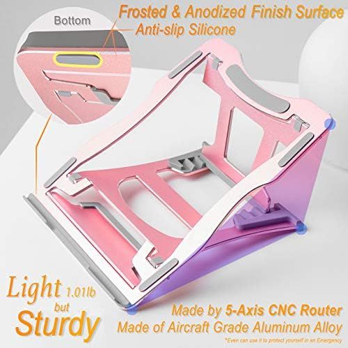  [아마존베스트]SINOBELL 2 in 1 Laptop Notebook Stand, 9 Angles, 3 Folding Modes. Portable Ergonomic Angled Laptop Aluminum Stand. Adjustable Height Laptop Holder with Slide-Proof Silicone for Laptop 10~15