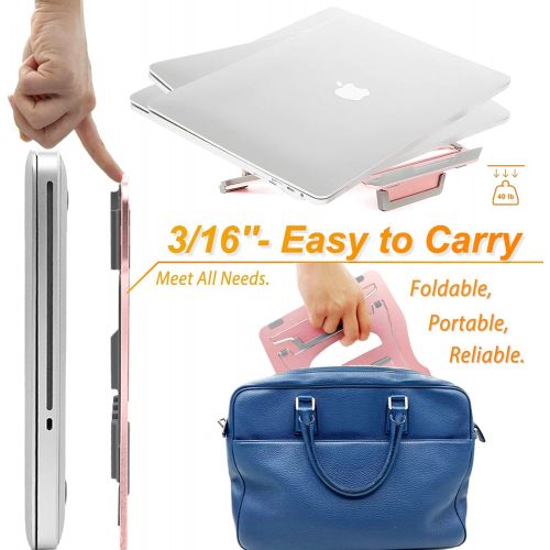  [아마존베스트]SINOBELL 2 in 1 Laptop Notebook Stand, 9 Angles, 3 Folding Modes. Portable Ergonomic Angled Laptop Aluminum Stand. Adjustable Height Laptop Holder with Slide-Proof Silicone for Laptop 10~15