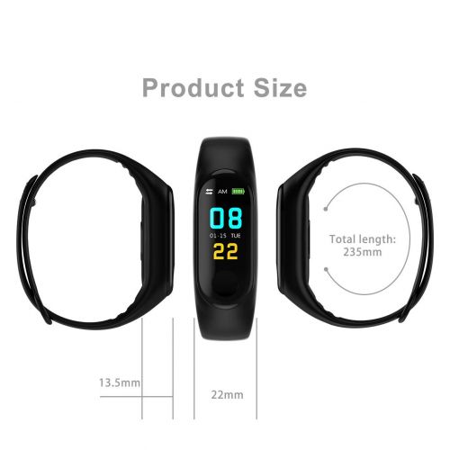  SINOTECHQIN Fitness Tracker Activity Tracker Uhr mit Pulsmesser Wasserdicht Smart Armband mit Schrittzahler Kalorienzahler Schlaf Monitor fuer Kinder Frauen und Manner (Black)