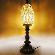 SINOVO Unique Handmade Decorative Lamps Turkish Mosaic Table lamp with Bronze Base (Gold)