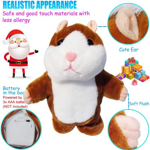  SINYUM Upgrade Version Talking Hamster Mouse Toy - Repeats What You Say and Can Walk - Electronic Pet Talking Plush Buddy Hamster Mouse for Kids Gift Party Toys