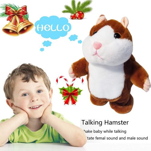  SINYUM Upgrade Version Talking Hamster Mouse Toy - Repeats What You Say and Can Walk - Electronic Pet Talking Plush Buddy Hamster Mouse for Kids Gift Party Toys