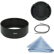 SIOTI Camera Standard Focus Metal Lens Hood with Cleaning Cloth and Lens Cap Compatible with Leica/Fuji/Nikon/Canon/Samsung Standard Thread Lens