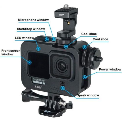  SIOTI Hero 9 Metal Frame Case Hero 10, Hero 9 Metal Housing Hero 10, Compatible with GoPro 9/10 Hero 9/Hero 10 (Metal Frame Case for Hero9)