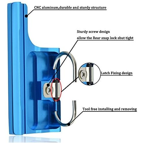  SIOTI Aluminum Replacement Lock Buckle Mount Rear Snap Latch for GoPro Hero 3+ 4 Camera Standard Underwater Waterproof Skeleton Housing Case with Easy Unlocking Tool (Blue)