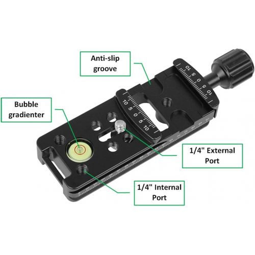  SIOTI Multi-Function 100mm Quick Release Plate, Arca-Swiss Style Quick Release Plate, Compatible Fusion Long Lens Plate (100mm Silde QR Plate)