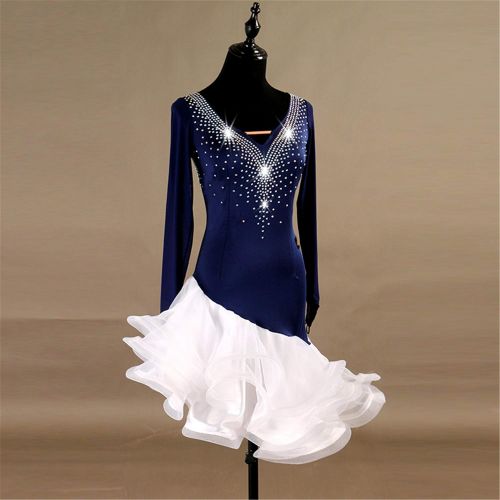  SIQIAN Adult/Child Blue Latin Rumba Chacha Jive Samba Party Dance Evening Modern Dress