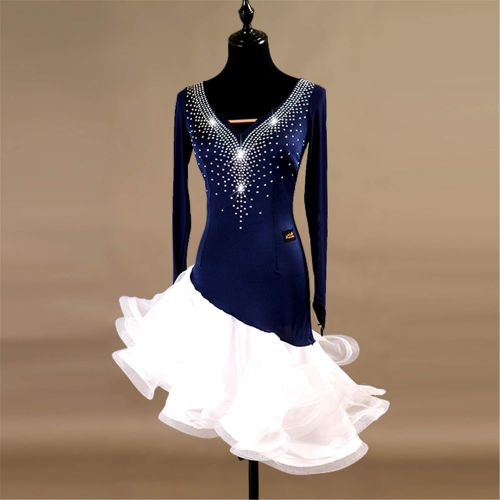  SIQIAN Adult/Child Blue Latin Rumba Chacha Jive Samba Party Dance Evening Modern Dress