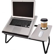 [아마존베스트]SISFORCE Laptop Table for Bed Portable Computer Tray for Bed,Foldable Bed Desk for Laptop Multi Tasking Laptop Bed Tray(Black) with Cup Holder