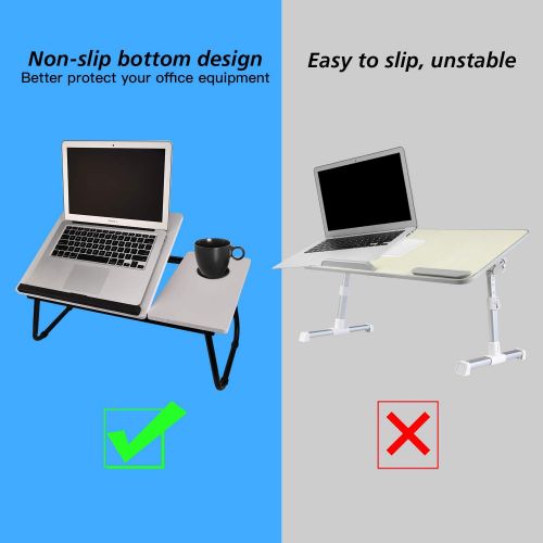  [아마존베스트]SISFORCE Laptop Table for Bed Portable Computer Tray for Bed,Foldable Bed Desk for Laptop Multi Tasking Laptop Bed Tray(Black) with Cup Holder