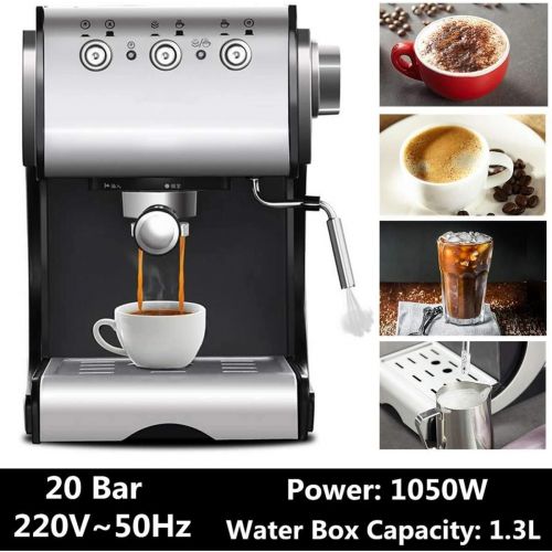  SISHUINIANHUA 1050W 1.3L Automatic Coffee Maker Espresso Machine Steam Multifunctional Coffee Machine Home Commercial Use 20X31x26cm