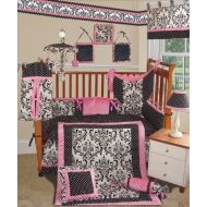 SISI Baby Bedding - Rose Damask 15 PCS Crib Bedding