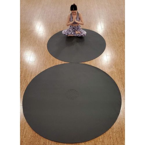  Sisyama Circle Round TAI-CHI YIN-YANG Yoga Mat Meditation Pilates 60 (Black)