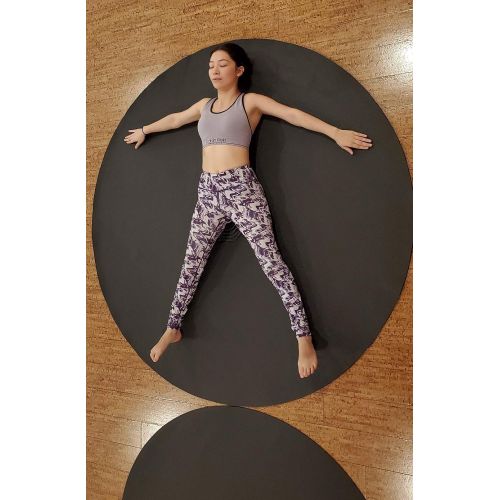  Sisyama Circle Round TAI-CHI YIN-YANG Yoga Mat Meditation Pilates 60 (Black)