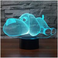 3D Illusion Lampe LED Nachtlicht, EASEHOME Optische 3D-Illusions-Lampen Tischlampe Nachtlichter 7 Farben Beruehrungsschalter Schreibtischlampe mit 150cm USB-Kabel Kinder Nachtlampe,