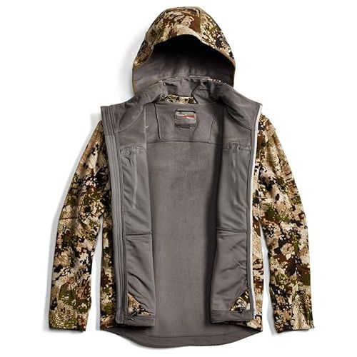  SITKA Gear Men's Stratus Windstopper Water Repellent Ultra-Quiet Fleece Hunting Jacket with Removable Hood