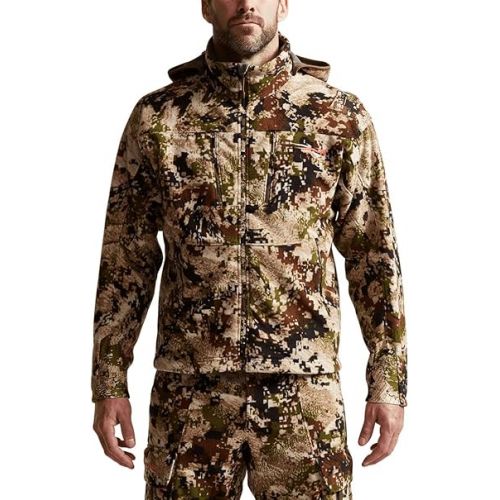  SITKA Gear Men's Stratus Windstopper Water Repellent Ultra-Quiet Fleece Hunting Jacket with Removable Hood