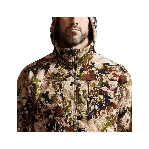  SITKA Gear Men's Stratus Windstopper Water Repellent Ultra-Quiet Fleece Hunting Jacket with Removable Hood