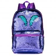 SIWA MARY Reversible Sequins School Backpack for Girls Students Magic Glitter Mermaid Lightweight Travel Backpack