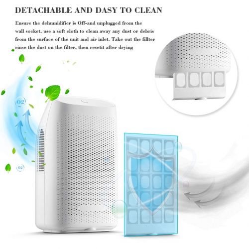  SIX by SIX Dehumidifiers for Home Mini Electric,2000ml Capacity up to(269 sq.ft) Quietly Auto Shut-Off Portable Small Dehumidifiers for Basements Bedroom,Bathroom,RV,Baby Room,Clos