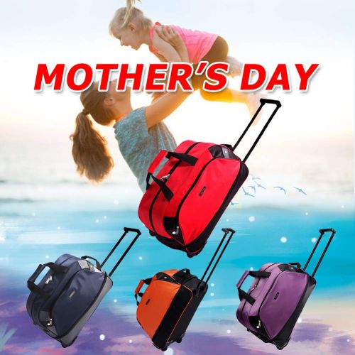  Travel Tote Suitcase,SIYUAN Mens Womens Medium Luggage Trolley Case Rolling Duffel Red Medium