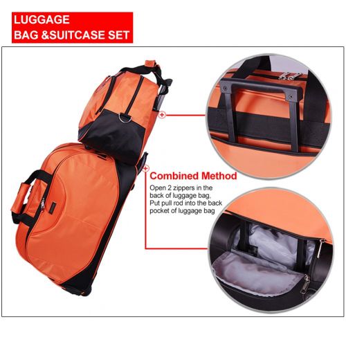  Travel Rolling Duffel,SIYUAN Waterproof Foldable Duffle Suitcase Rolling for Trip Travelling Red Large