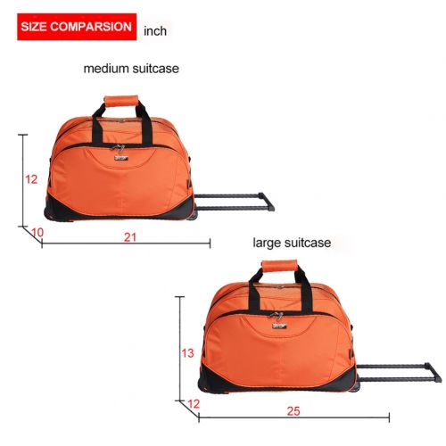  Travel Rolling Duffel,SIYUAN Waterproof Foldable Duffle Suitcase Rolling for Trip Travelling Red Large