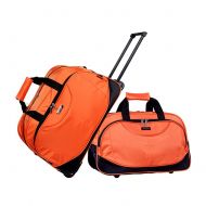 Travel Rolling Duffel Set, SIYUAN Trip Tote Bag Luggage Trolley Case Orange Large