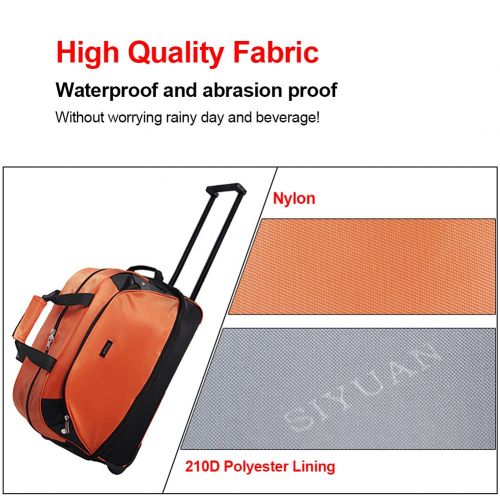  Womens Wheeled Suitcase,SIYUAN Waterproof Travel Luggage Case Rolling Duffel Red Medium