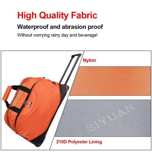  Travel Tote Suitcase, SIYUAN Duffle Suitcase Rolling for Trip Travelling Orange Large