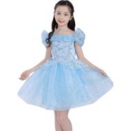 SIZANI Princess Cinderella Costume Queen Dress Up Party Cosplay Outfit for Kids Girls 12months/2T/3T/4T/5/6