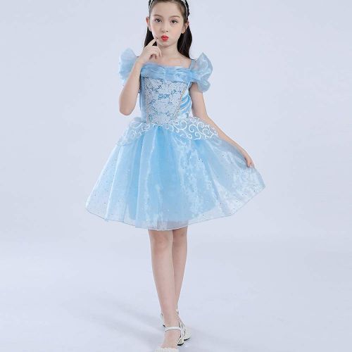  SIZANI Princess Cinderella Costume Queen Dress Up Party Cosplay Outfit for Kids Girls 12months/2T/3T/4T/5/6