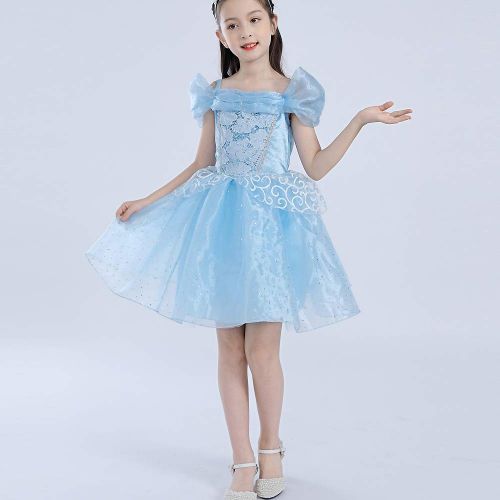  SIZANI Princess Cinderella Costume Queen Dress Up Party Cosplay Outfit for Kids Girls 12months/2T/3T/4T/5/6
