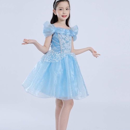  SIZANI Princess Cinderella Costume Queen Dress Up Party Cosplay Outfit for Kids Girls 12months/2T/3T/4T/5/6