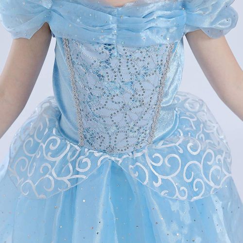  SIZANI Princess Cinderella Costume Queen Dress Up Party Cosplay Outfit for Kids Girls 12months/2T/3T/4T/5/6