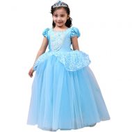 SIZANI Girls Princess Cinderella Costumes Princess Dress up, Kids Party Cosplay Costume Queen Dresses for Little Girls 2-12T