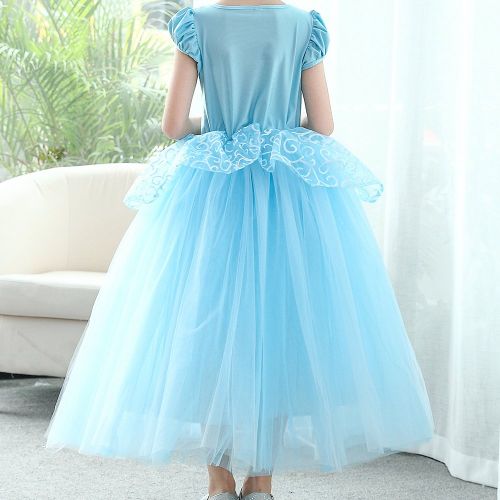  SIZANI Girls Princess Cinderella Costumes Princess Dress up, Kids Party Cosplay Costume Queen Dresses for Little Girls 2-12T