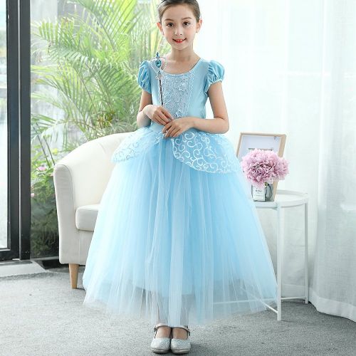  SIZANI Girls Princess Cinderella Costumes Princess Dress up, Kids Party Cosplay Costume Queen Dresses for Little Girls 2-12T