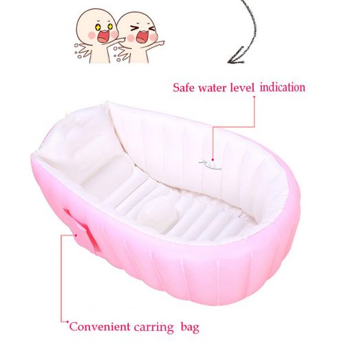  SJ Shop Baby Infant Inflatable Bath Tub Seat Mommy Helper Kid/Toddler Portable Bathtub (Pink)