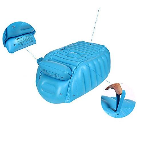  SJ Shop Baby Infant Inflatable Bath Tub Seat Mommy Helper Kid/Toddler Portable Bathtub (Blue)