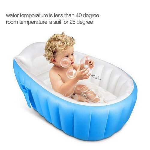  SJ Shop Baby Infant Inflatable Bath Tub Seat Mommy Helper Kid/Toddler Portable Bathtub (Blue)