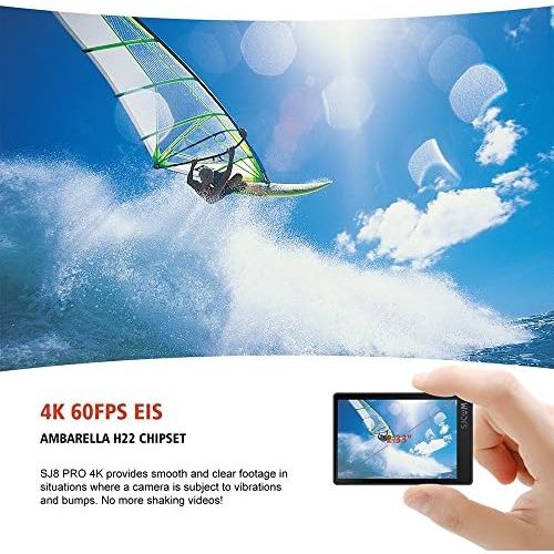  [아마존베스트]SJCAM SJ8 Pro Digital Action Camera with Touchscreen 60fps 4K Ultra Full HD EIS Stabilised Raw Image 1200mAh High Capacity Battery 5G WiFi Sports Cam (E-Commerce Packaging)