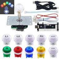 [아마존베스트]SJ@JX Arcade Game LED DIY Kit Mechanical Keyboard Switch Arcade LED Button Joystick Controller Zero Delay USB Encoder for PC MAME Retropie Jamma