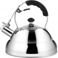 SJQ-coffee pot 304 Stainless Steel Coffee pot Shell Whistling Teapot With Capsule Bottom for Family/Party 91.5 Ounces