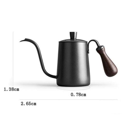  SJQ-coffee pot Stainless Steel Coffee pot Sandalwood Handle pot With Filter Hand Punch pot Kitchen tools 21.1 ounces