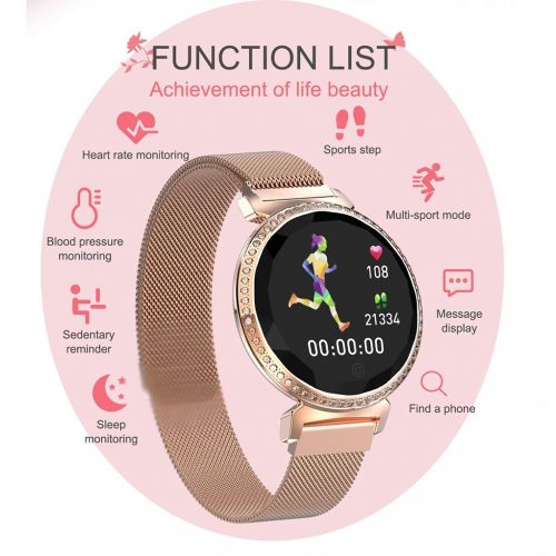  SJUAN Fitness Tracker, Activity Tracker Watch Heart Rate Blood Oxygen Blood Pressure Monitor Waterproof Pedometer Sleep Sports Bracelet for Girls,Silver