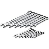 SK Professional Tools 86255 15-Piece 12-Point Fractional Regular Long Combination Wrench Set - SuperKrome Finish, Set of 15 Chrome Wrenches Made in USA