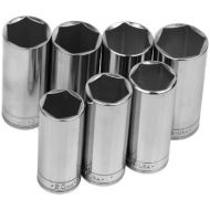 SK Hand Tool 1862 Drive Deep Metric Set Socket,38-Inch, 7-Piece